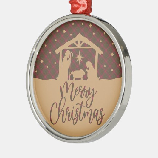 Ornement En Métal Burnett Weathered Scottish Tartan Christmas (Gauche)
