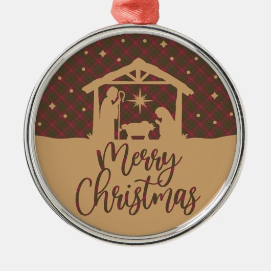 Ornement En Métal Burnett Weathered Scottish Tartan Christmas (Devant)