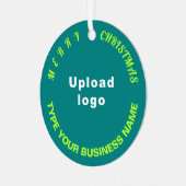 Ornement En Métal Business Noël Turquoise Cercle vert (Avant gauche)