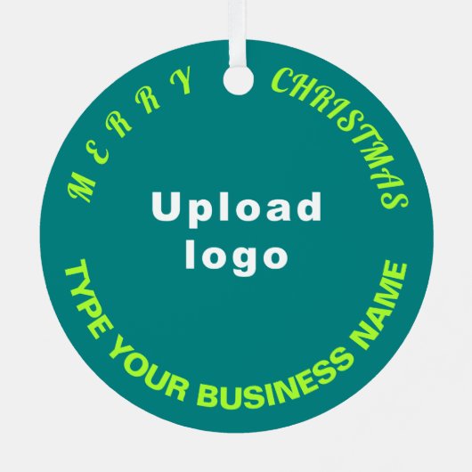 Ornement En Métal Business Noël Turquoise Cercle vert (Verso)
