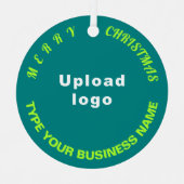 Ornement En Métal Business Noël Turquoise Cercle vert (Recto)