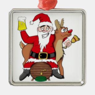 ORNEMENT EN MÉTAL ***BUVEUR DE BIÈRE** ET **ORNEMENT DE NOËL ADULTE*