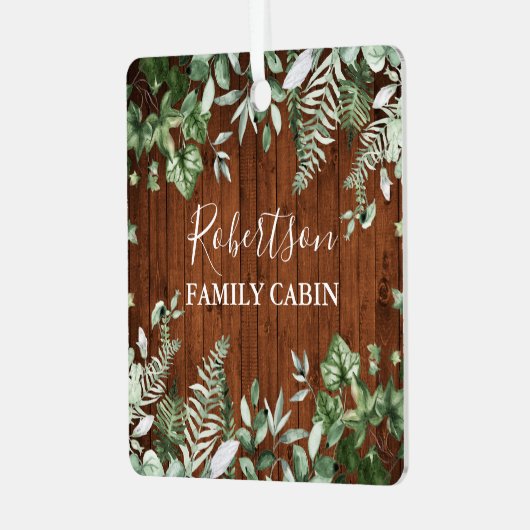 Ornement En Métal Cabine de famille Bois rustique Aquarelle Ivy Sage (Avant gauche)