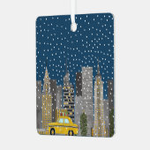 Ornement En Métal Cabine jaune dans la ville personnalisable (Avant gauche)