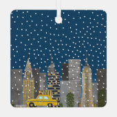 Ornement En Métal Cabine jaune dans la ville personnalisable (Verso)