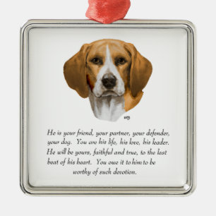 Ornement En Métal Cadeau Beagle MÂLE