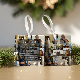 Ornement En Métal Cadeau de collage photo infini pour 50 ans de mari