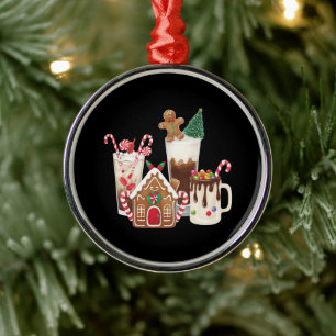 Ornement En Métal Cadeau de Noël pour amateur de café au pain d'épic
