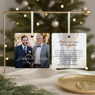 Ornement En Métal Cadeau de photo élégant pour le père du marié