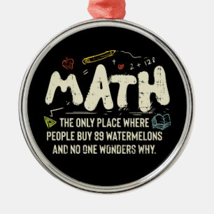 Ornement En Métal Cadeau de professeur de mathématiques Mathématique