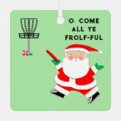 Ornement En Métal Cadeau de vacances Disk Golf (Recto)