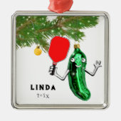 Ornement En Métal Cadeau de vacances Pickleball (Devant)