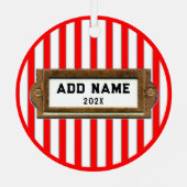 Ornement En Métal Cadeau de vacances Rugby (Verso)