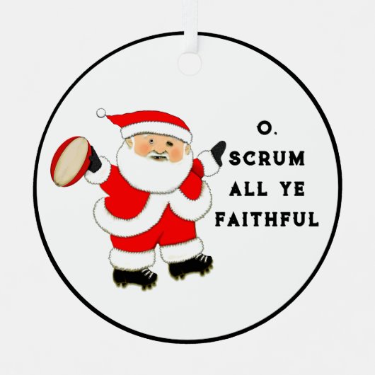 Ornement En Métal Cadeau de vacances Rugby (Recto)