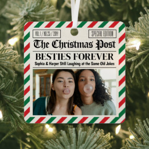 Ornement En Métal Cadeau personnalisé de journal de Noël pour les me
