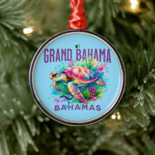 Ornement En Métal Cadeau souvenir Bahamas : Grande Bahama Sea Turtle