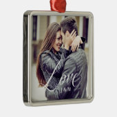 Ornement En Métal Calligraphie élégante moderne de l'amour | avec (Droite)