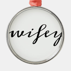 Ornement En Métal Calligraphie moderne Black Wifey Script