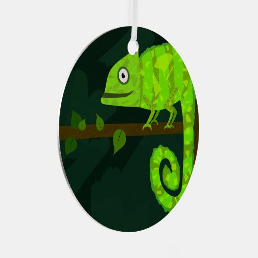 Ornement En Métal Caméléon vert mignon (Avant droite)