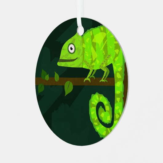 Ornement En Métal Caméléon vert mignon (Avant gauche)