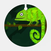 Ornement En Métal Caméléon vert mignon (Verso)