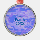 Ornement En Métal Camouflage Pastel Blue Motif Abstrait (Devant)