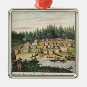 Ornement En Métal Campement indien sur l'île de Quadra