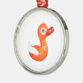 Ornement En Métal Canard baby shower orange (Gauche)
