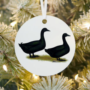 Ornement En Métal Canards :  Cayugas noir