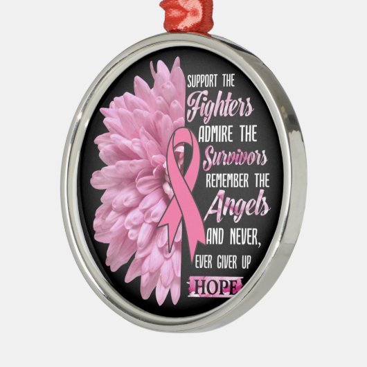 Ornement En Métal Cancer Du Sein Soutien Les Combattants Cadeau Pour (Gauche)