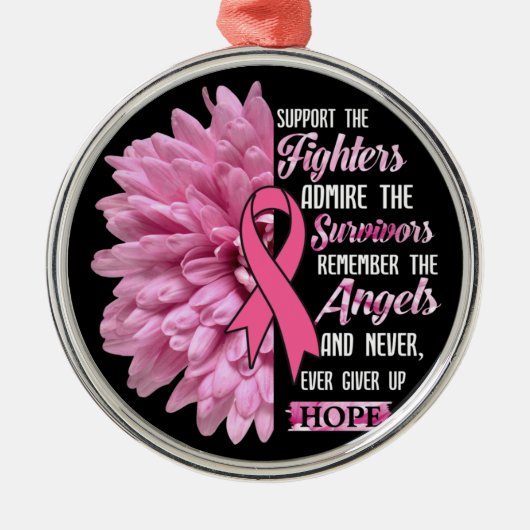 Ornement En Métal Cancer Du Sein Soutien Les Combattants Cadeau Pour (Devant)