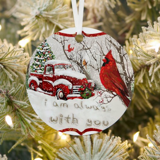 Ornement En Métal Cardinal Red Bird Memorial I am alway with you  (Insitu)