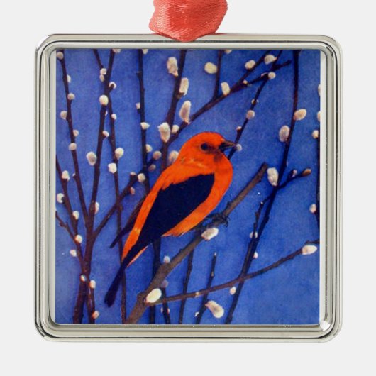 Ornement En Métal Cardinal rouge (Devant)