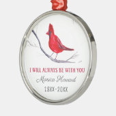 Ornement En Métal Cardinal Rouge Hommage de Noël Oiseau du Souvenir (Gauche)