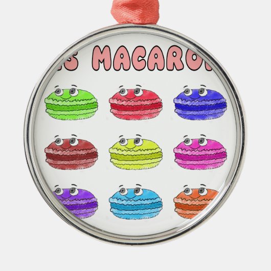 Ornement En Métal Caricature des Macarons (Devant)
