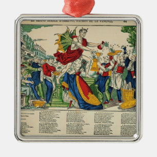 Ornement En Métal Caricature du démon de l'argent, 1860