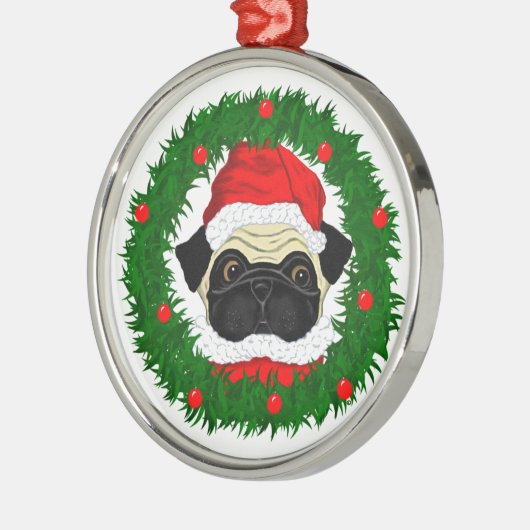 Ornement En Métal Carlin de Noël mignon Père Noël en couronne (Gauche)