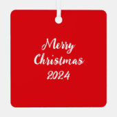 Ornement En Métal Carré d'affirmation biblique positive rouge (Verso)