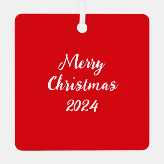 Ornement En Métal Carré d'affirmation biblique positive rouge (Verso)