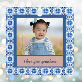 Ornement En Métal Carrelage bleu Chinoiserie Photo Grand Noël