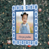 Ornement En Métal Carrelage bleu Chinoiserie Photo Grand Noël