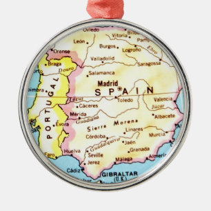 Ornement En Métal Carte colorée de conception de l'Espagne