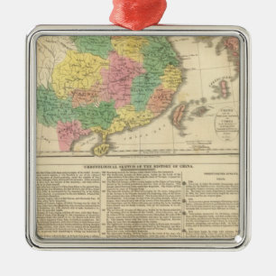 Ornement En Métal Carte d'atlas de la Chine et du Japon
