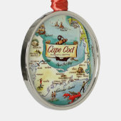 Ornement En Métal Carte de Cape Cod MA (Droite)