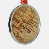Ornement En Métal Carte de cru de BOSTON (Droite)
