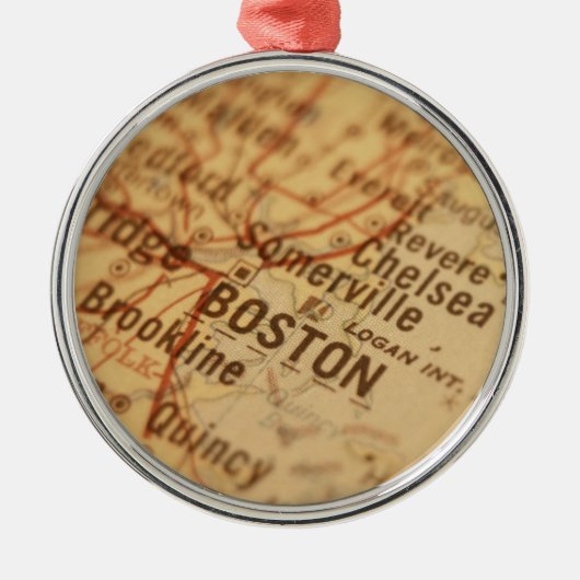 Ornement En Métal Carte de cru de BOSTON (Devant)