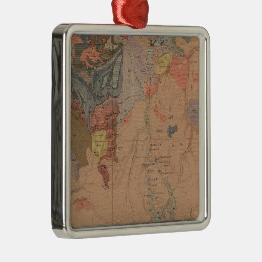 Ornement En Métal Carte de géologie, pièce nationale de Yellowstone, (Droite)