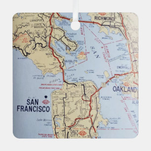 Ornement En Métal Carte de la région de San Francisco