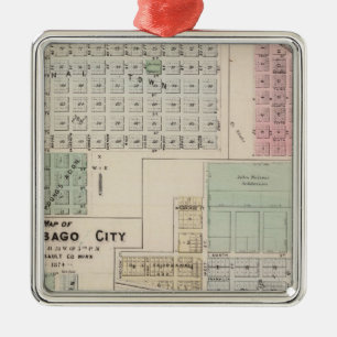 Ornement En Métal Carte de la ville de Winnebago Carte de la Terre B