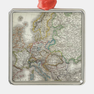 Ornement En Métal Carte de l'Atlas Européen